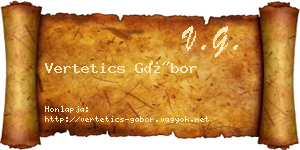 Vertetics Gábor névjegykártya